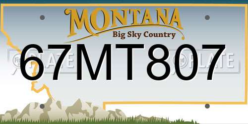67MT807 Montana License Plate