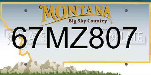 67MZ807 Montana License Plate