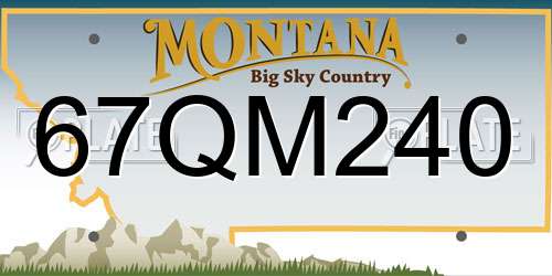67QM240 Montana License Plate