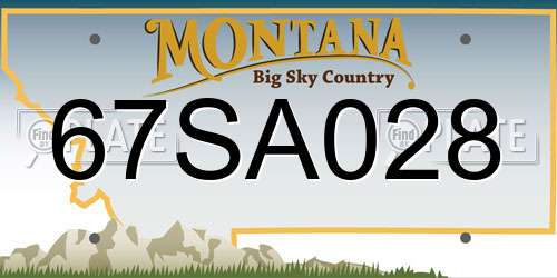 67SA028 Montana License Plate