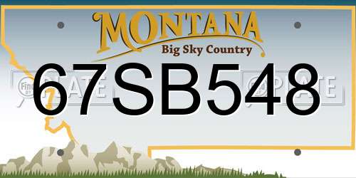 67SB548 Montana License Plate