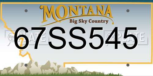 67SS545 Montana License Plate