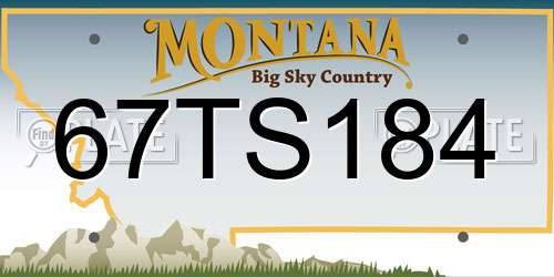 67TS184 Montana License Plate
