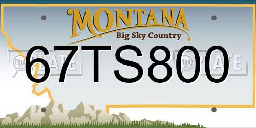 67TS800 Montana License Plate