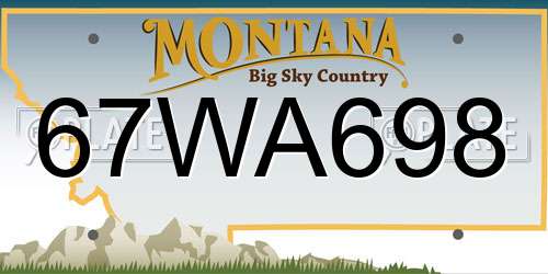 67WA698 Montana License Plate