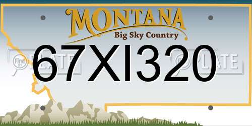 67XI320 Montana License Plate