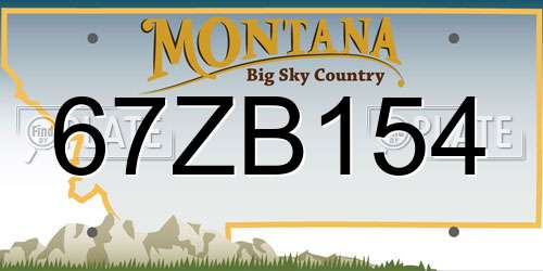 67ZB154 Montana License Plate