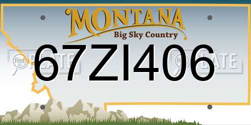 67ZI406 Montana License Plate