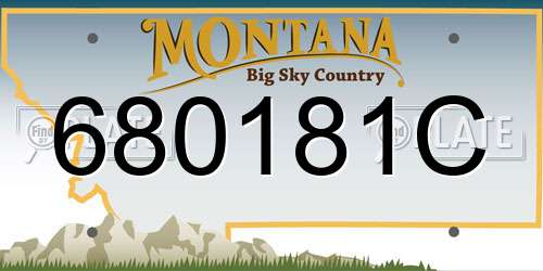 680181C Montana License Plate