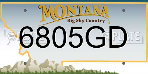 6805GD Montana License Plate