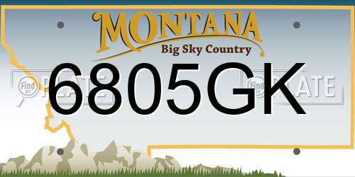 6805GK Montana License Plate