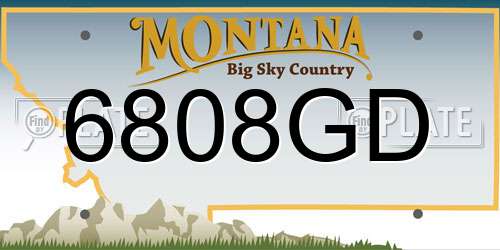 6808GD Montana License Plate