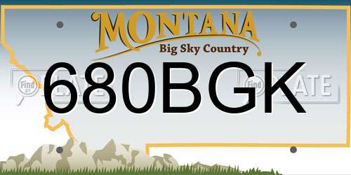 680BGK Montana License Plate