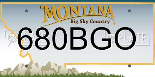 680BGO Montana License Plate