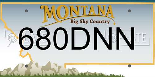 680DNN Montana License Plate
