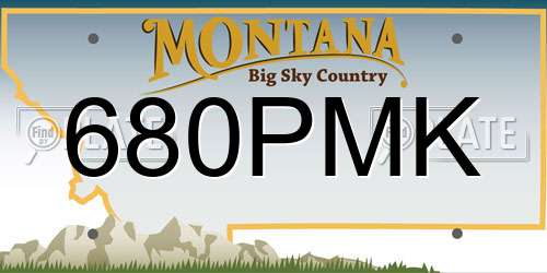 680PMK Montana License Plate
