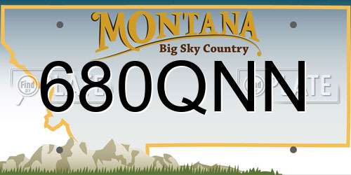 680QNN Montana License Plate