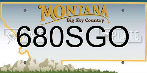 680SGO Montana License Plate