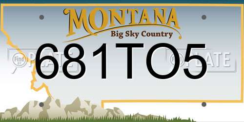 681TO5 Montana License Plate