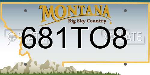 681TO8 Montana License Plate