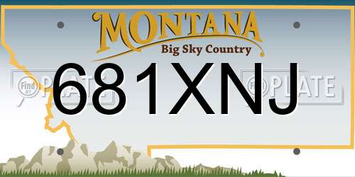 681XNJ Montana License Plate