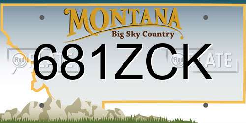 681ZCK Montana License Plate