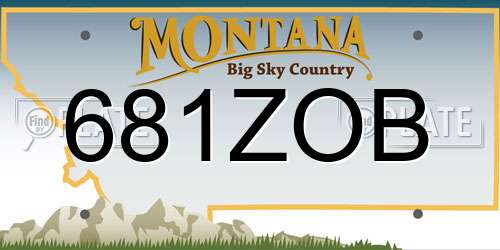 681ZOB Montana License Plate