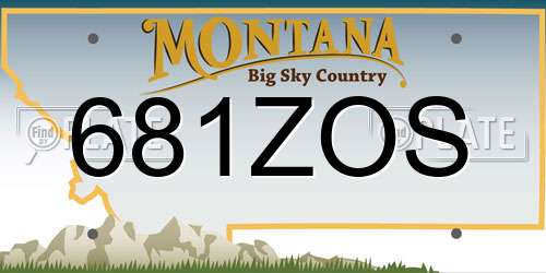681ZOS Montana License Plate