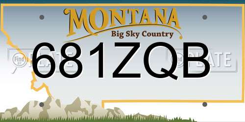 681ZQB Montana License Plate