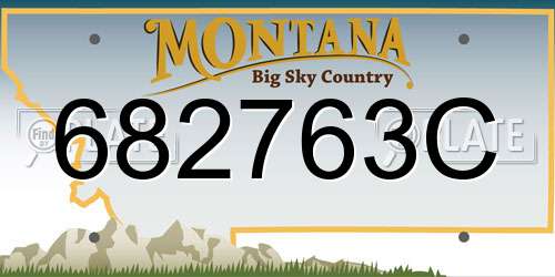 682763C Montana License Plate