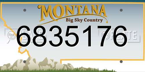 6835176 Montana License Plate