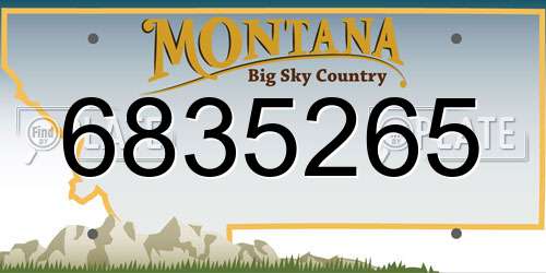 6835265 Montana License Plate