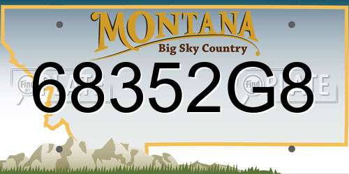 68352G8 Montana License Plate