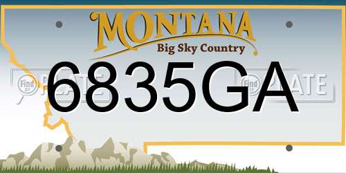 6835GA Montana License Plate
