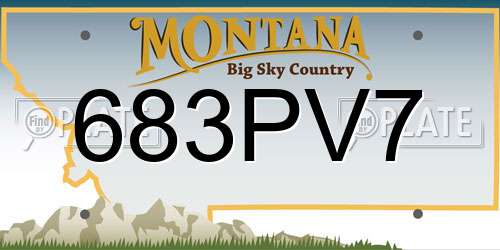 683PV7 Montana License Plate