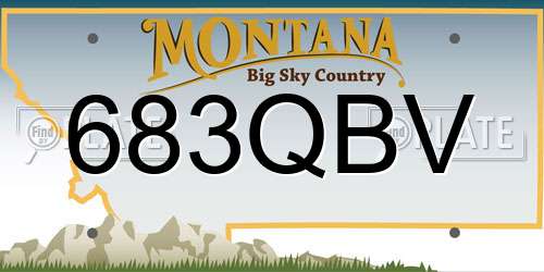 683QBV Montana License Plate