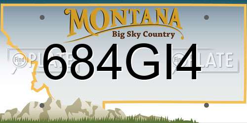 684GI4 Montana License Plate