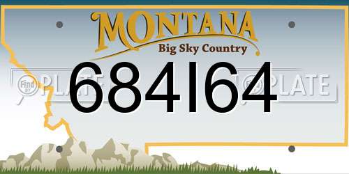 684I64 Montana License Plate