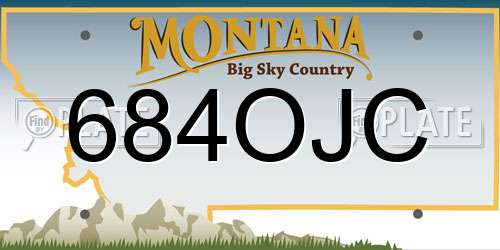 684OJC Montana License Plate