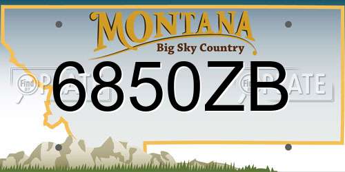 6850ZB Montana License Plate