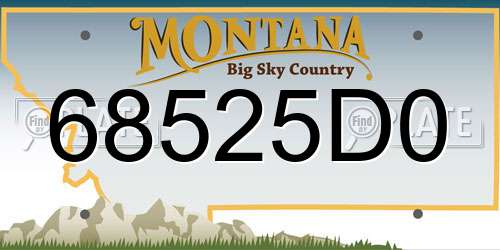 68525D0 Montana License Plate