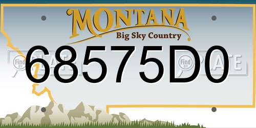 68575D0 Montana License Plate