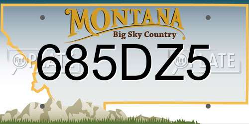 685DZ5 Montana License Plate