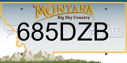 685DZB Montana License Plate