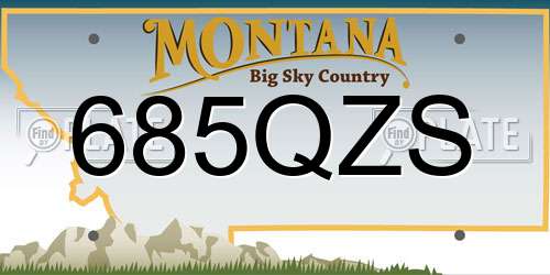 685QZS Montana License Plate