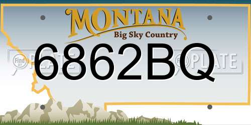 6862BQ Montana License Plate