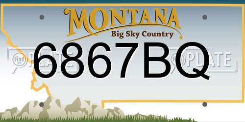 6867BQ Montana License Plate