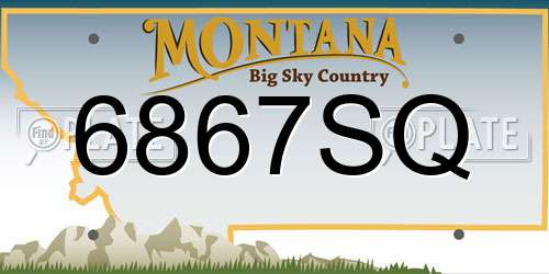 6867SQ Montana License Plate