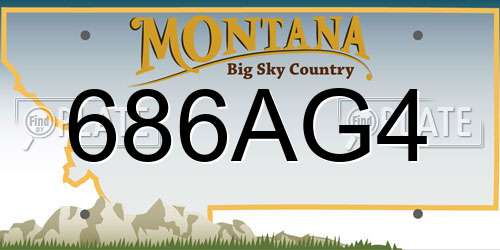 686AG4 Montana License Plate