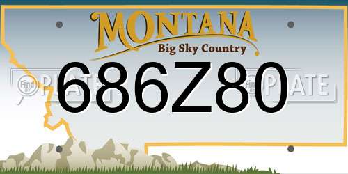 686Z80 Montana License Plate
